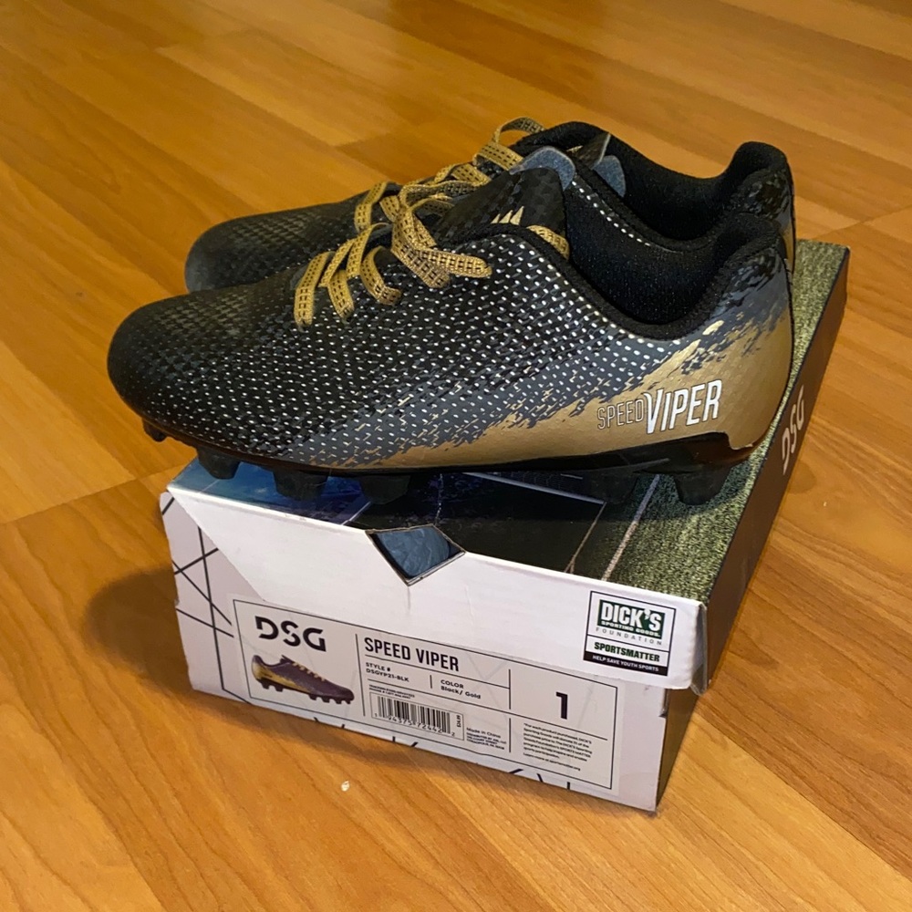 DSG Speed Viper soccer Cleats - Black and Gold
